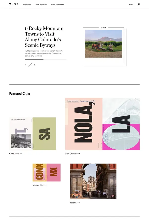 Here | Travel & Lifestyle Magazine from Away - Blog design inspiration