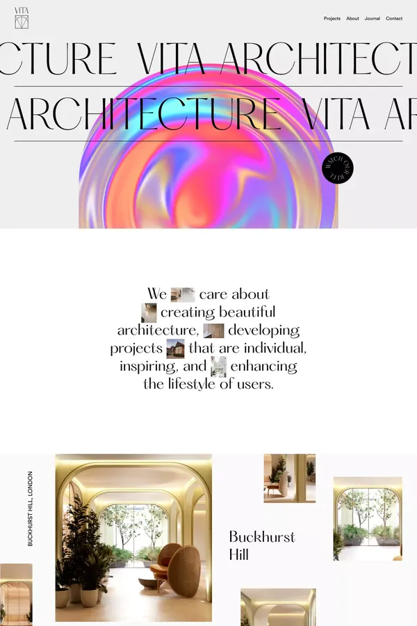 Vita Architecture - Portfolio design inspiration