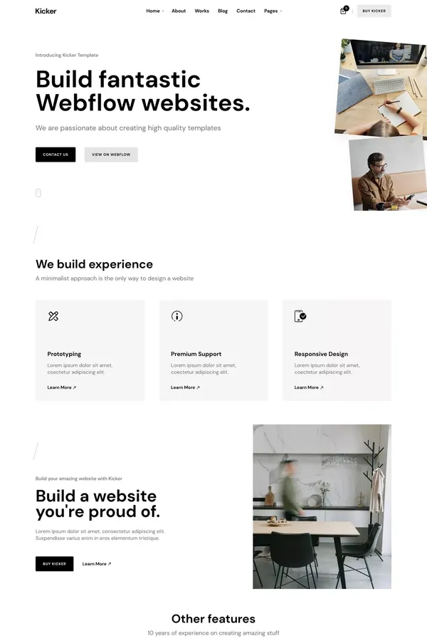 Kicker - Webflow ecommerce website template - Template design inspiration
