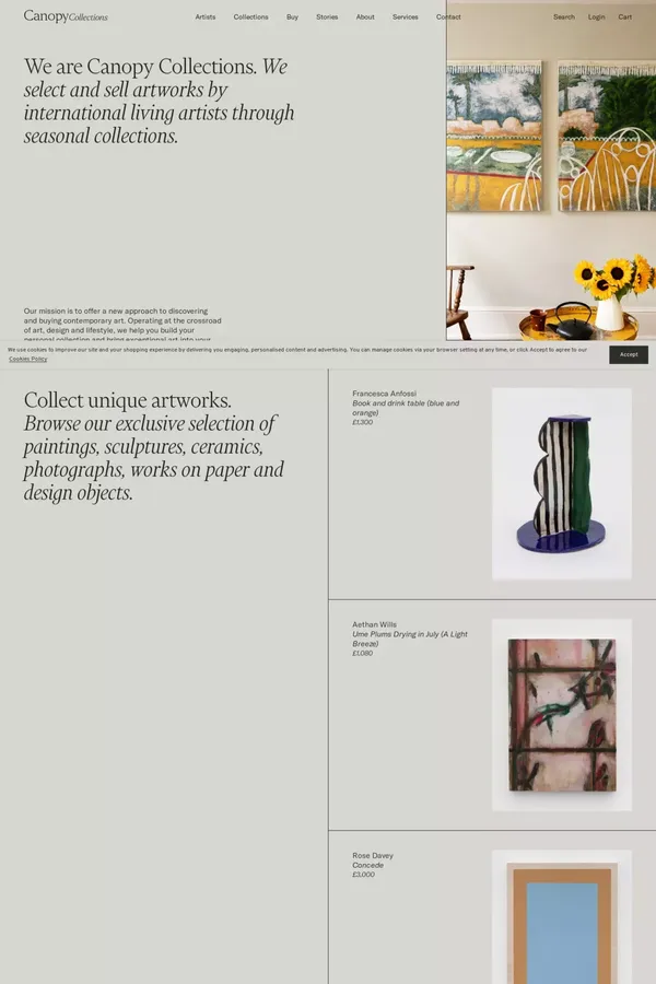 Canopy Collections - Portfolio design inspiration