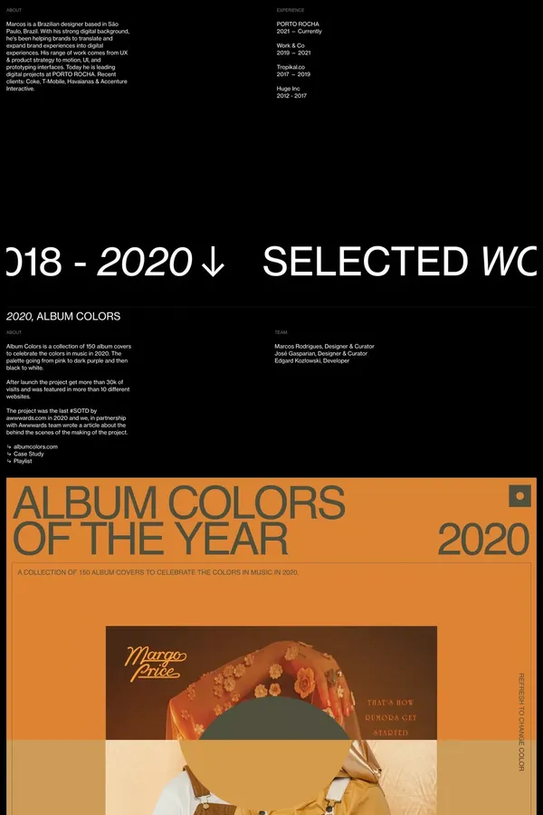 SELECTED WORKS, 2018 - 2020 - Portfolio design inspiration