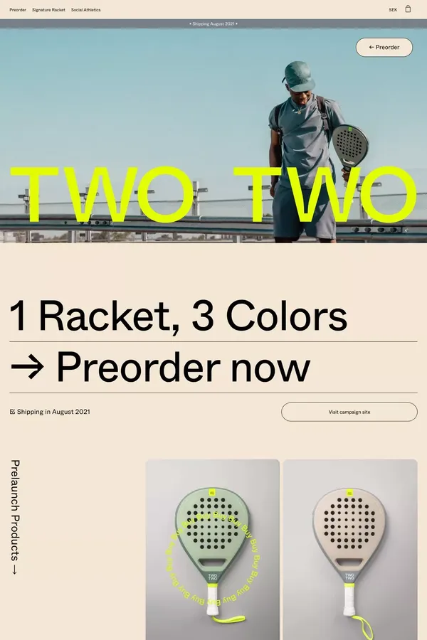 TWOTWO - A Social Athletics Company - Ecommerce design inspiration