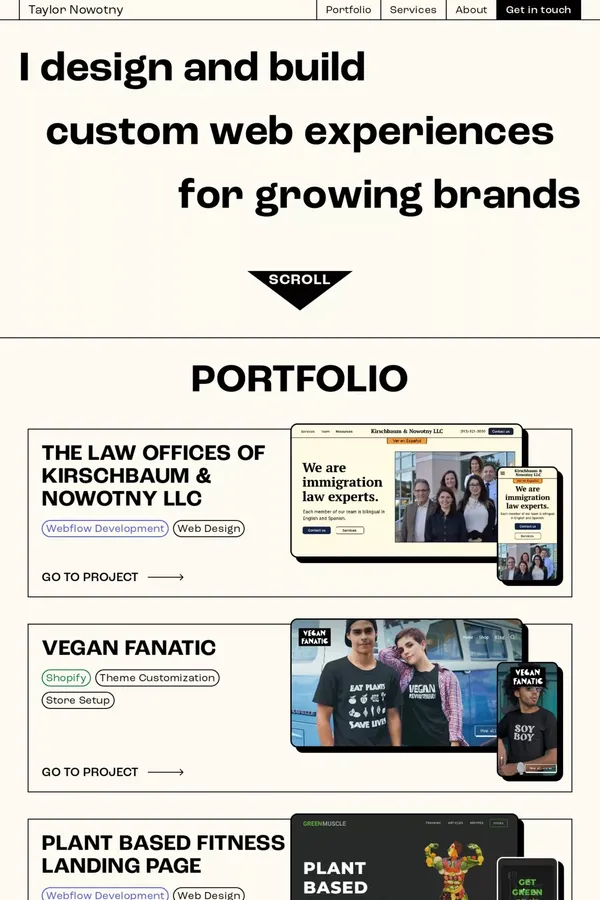 Taylor Nowotny ✏︎ Freelance Web Designer + Developer - Portfolio design inspiration