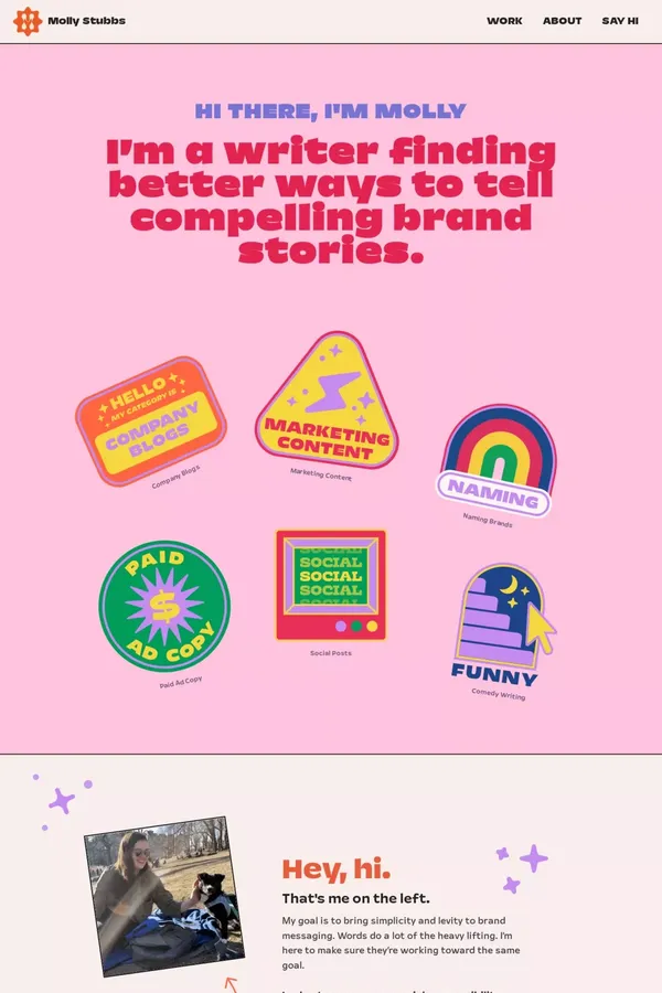 Molly Stubbs Writing Portfolio - website design inspiration