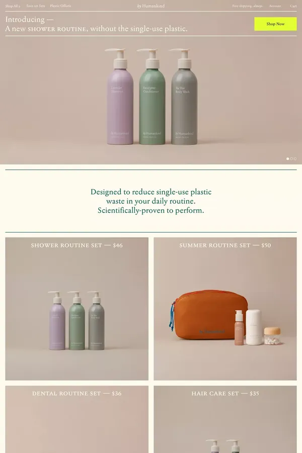 by Humankind - Ecommerce design inspiration