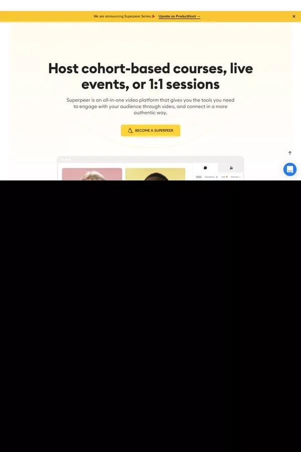Superpeer | Cohort-based courses, live events, or 1:1 sessions - website design inspiration