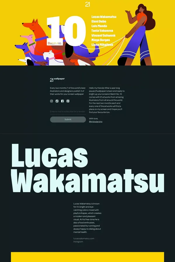 21wallpaper • Screen background wallpapers created by illustrators - Landing design inspiration