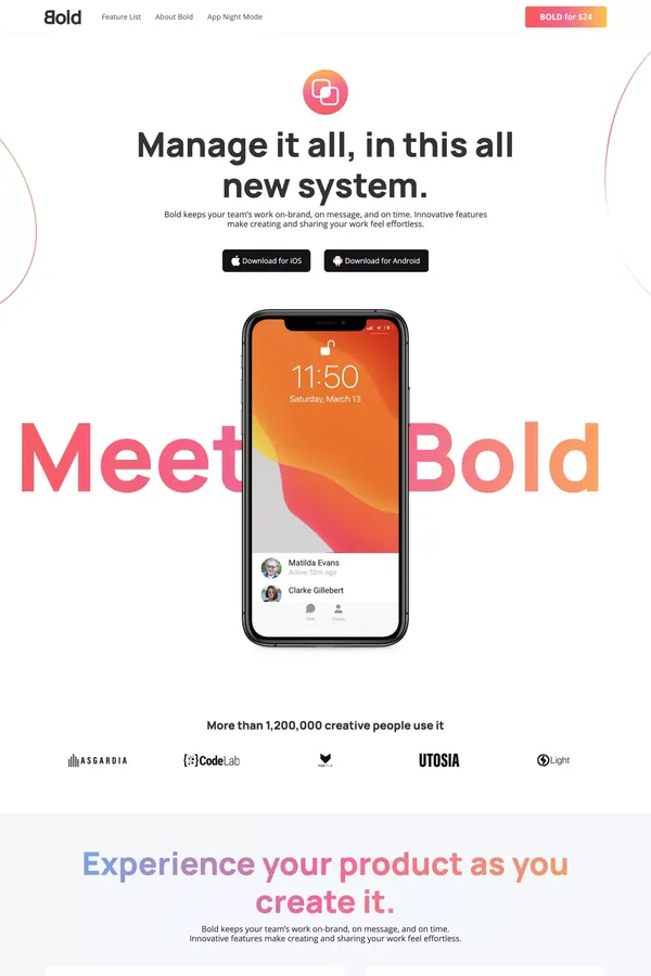Bold - App Webflow Template - Template design inspiration