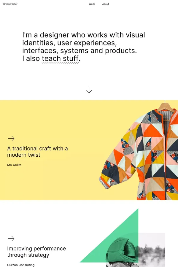 Simon Foster - Portfolio design inspiration