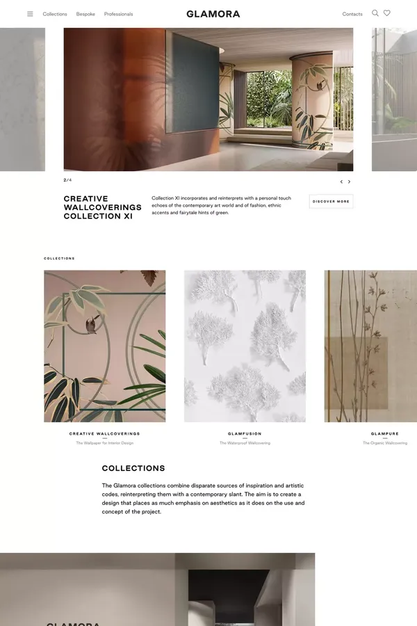 Glamora | Bespoke Design Wallcoverings - Ecommerce design inspiration