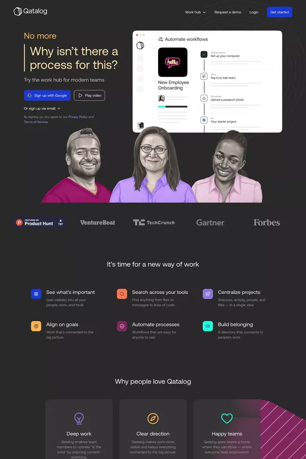 Work hub | Qatalog - Landing design inspiration
