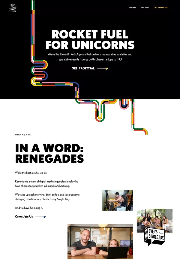 Remotion: LinkedIn Advertising Agency - Portfolio design inspiration