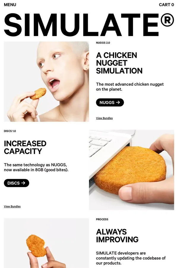SIMULATE - Ecommerce design inspiration