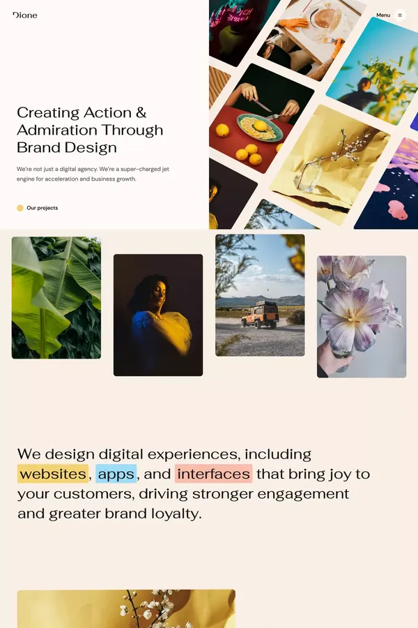 Dione - Agency Webflow Template - Template design inspiration