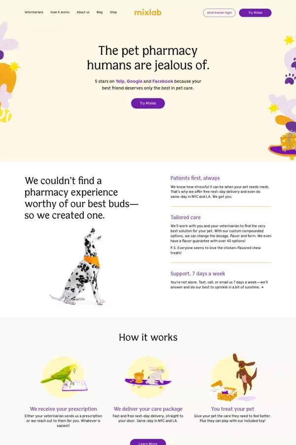 Mixlab - Landing design inspiration