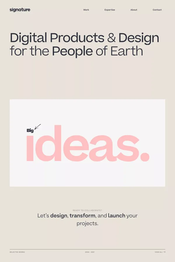 Signature Creative | Digital Products & Design Agency - Portfolio design inspiration