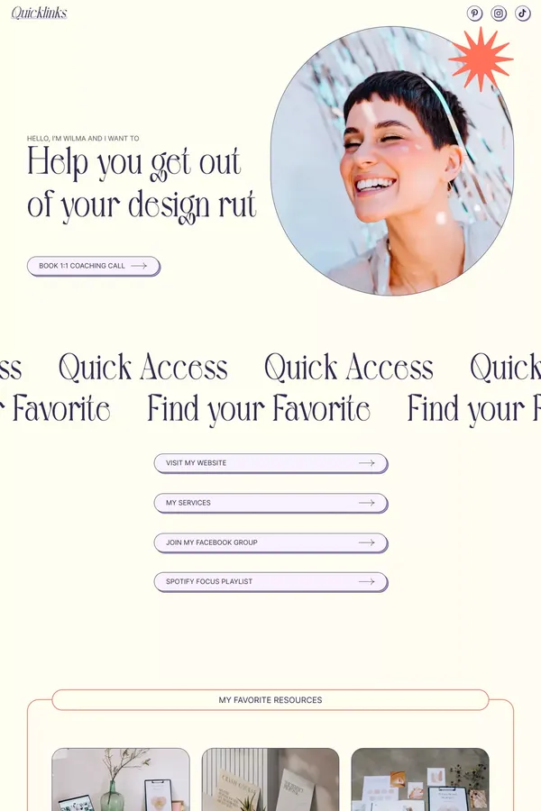 Quicklinks - Landing page Webflow Template - Template design inspiration