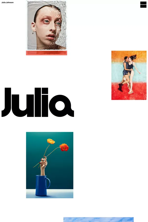 Photographer, director and creative director - Julia Johnson - Portfolio design inspiration