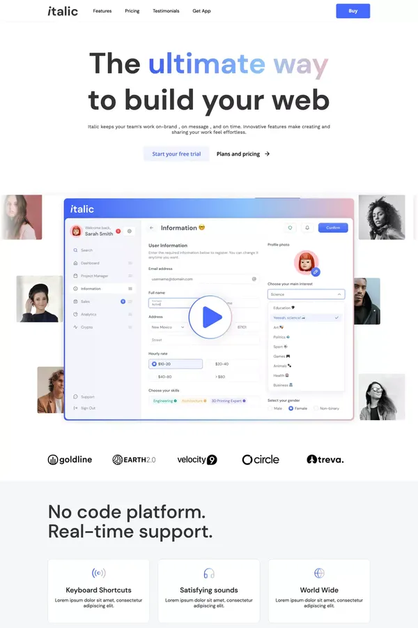 Italic - SaaS Webflow Template - Template design inspiration