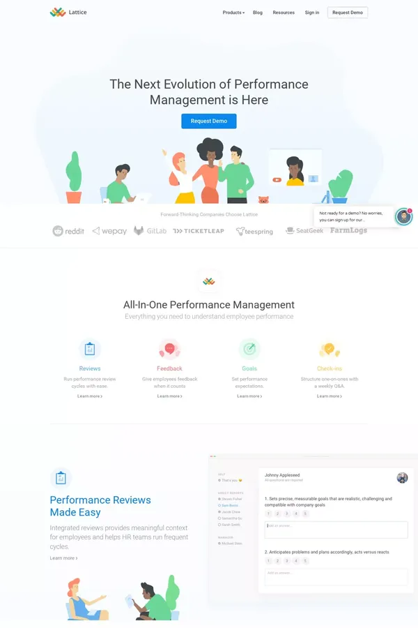 Lattice | Performance Management Software - Landing design inspiration