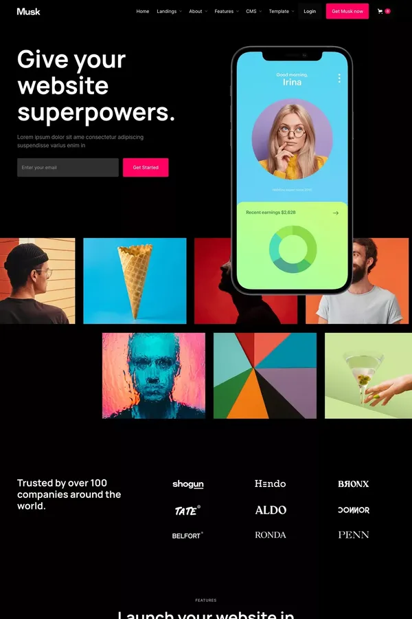 Musk - App Webflow Template - Template design inspiration