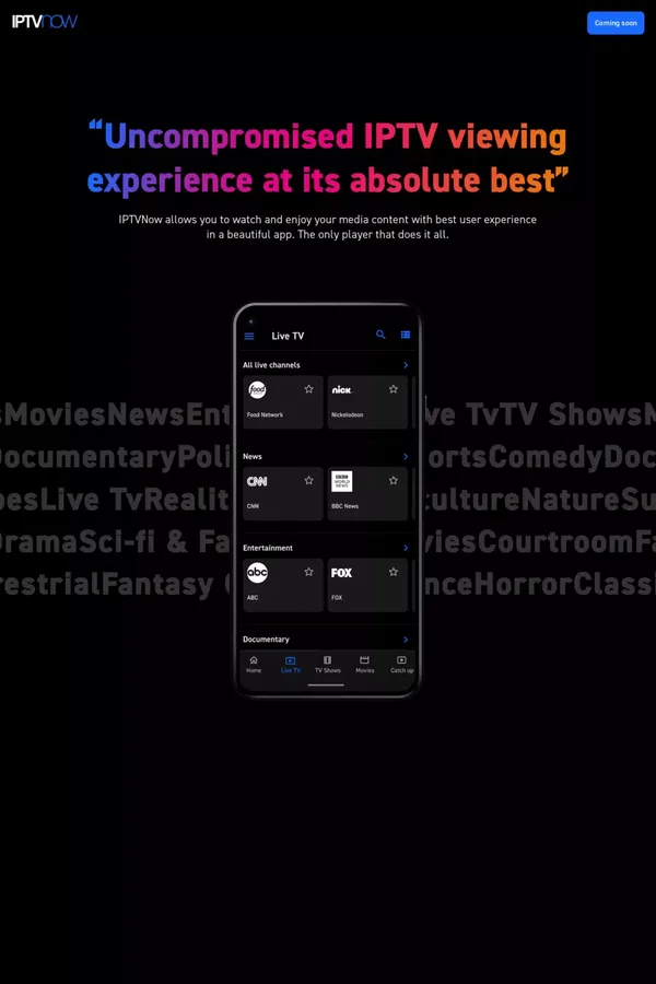 IPTVNow | Uncompromised IPTV viewing experience at its absolute best. - website design inspiration