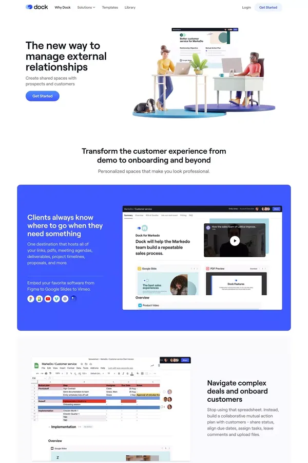 Dock · The new way to manage external relationships - Landing design inspiration