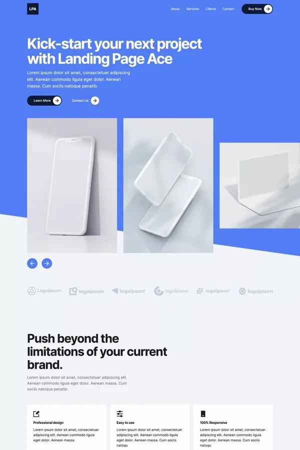 Ace - Landing Page Webflow Template - Template design inspiration