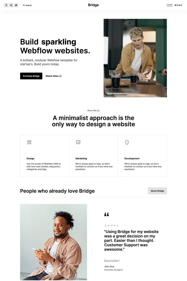 Bridge - Business Webflow Template - Template design inspiration