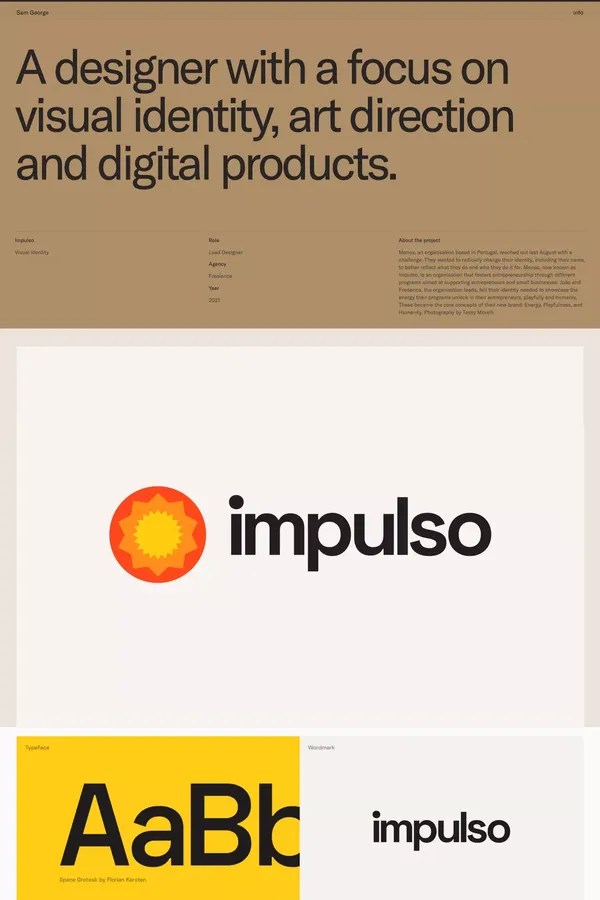 Portfolio - Sam George - Portfolio design inspiration