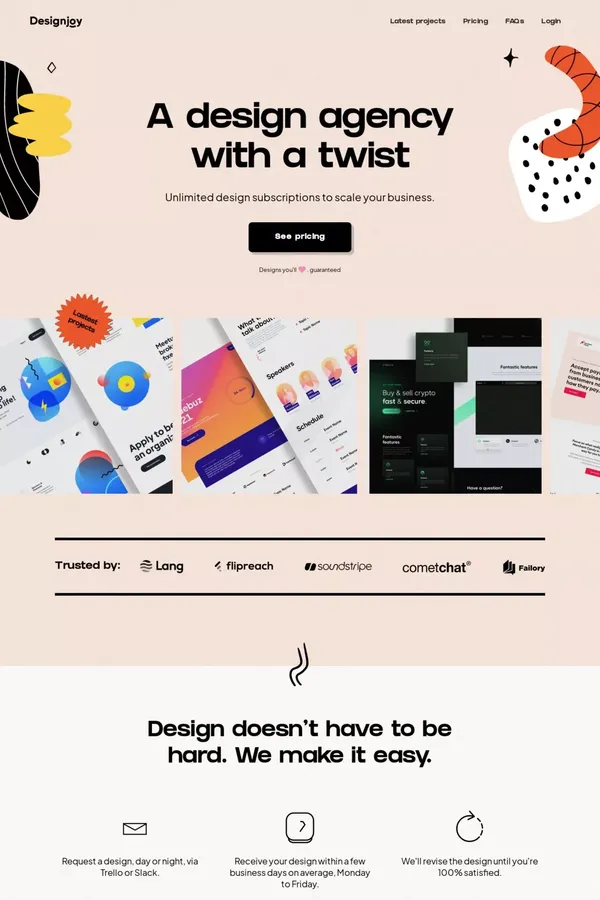 Designjoy - Unlimited Design & Revisions - Portfolio design inspiration