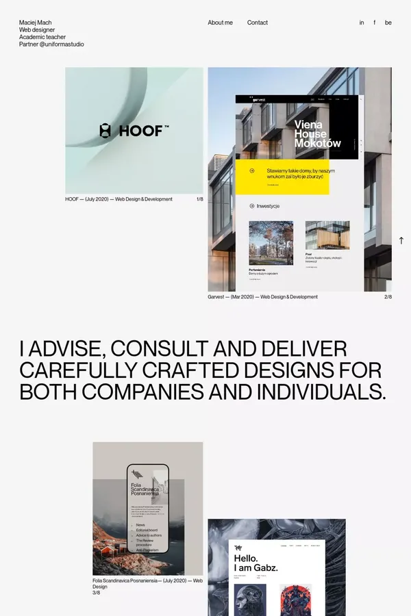 Portfolio of Maciej Mach - Web Designer - Portfolio design inspiration