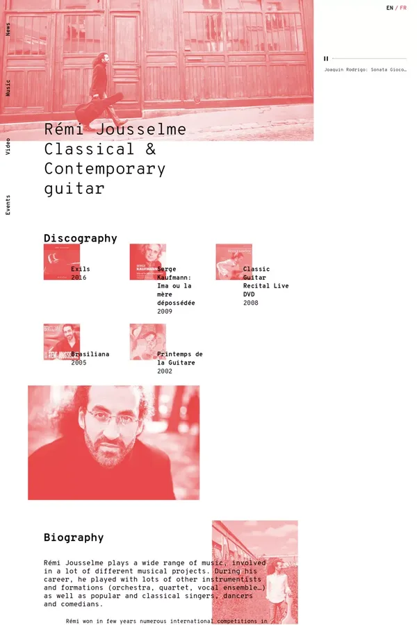 Rémi Jousselme — Classical & Contemporary guitar - Portfolio design inspiration