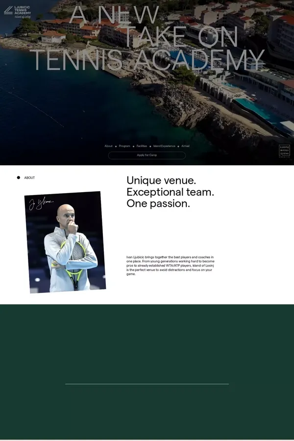 		Home - Ljubicic Tennis Academy - website design inspiration