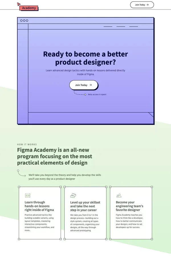 Figma Academy  |  Product Design Program - Landing design inspiration