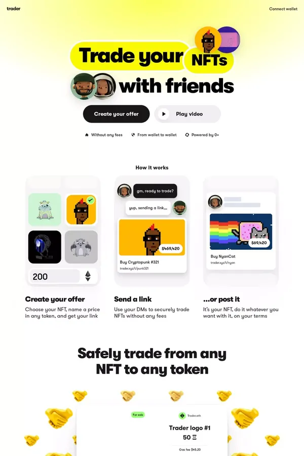 Trader.xyz - Trade anything - website design inspiration