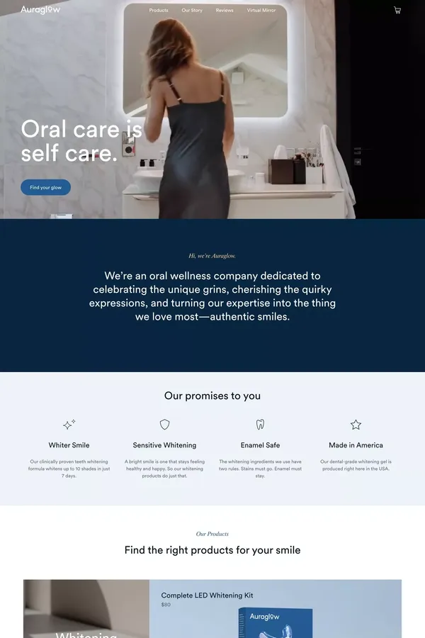 Teeth Whitening Kit With Light | Whitens In Minutes | AuraGlow | Auraglow - Ecommerce design inspiration