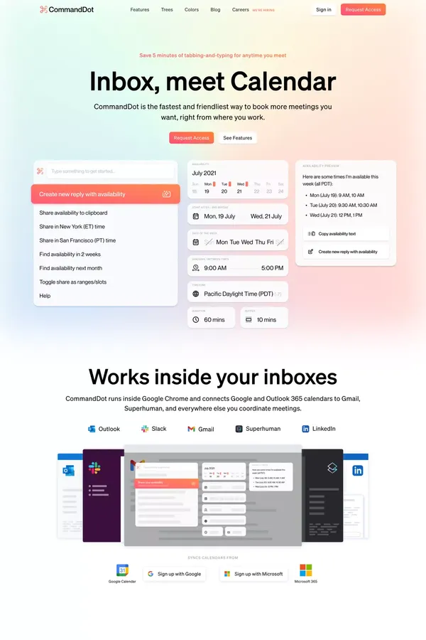 CommandDot - Landing design inspiration