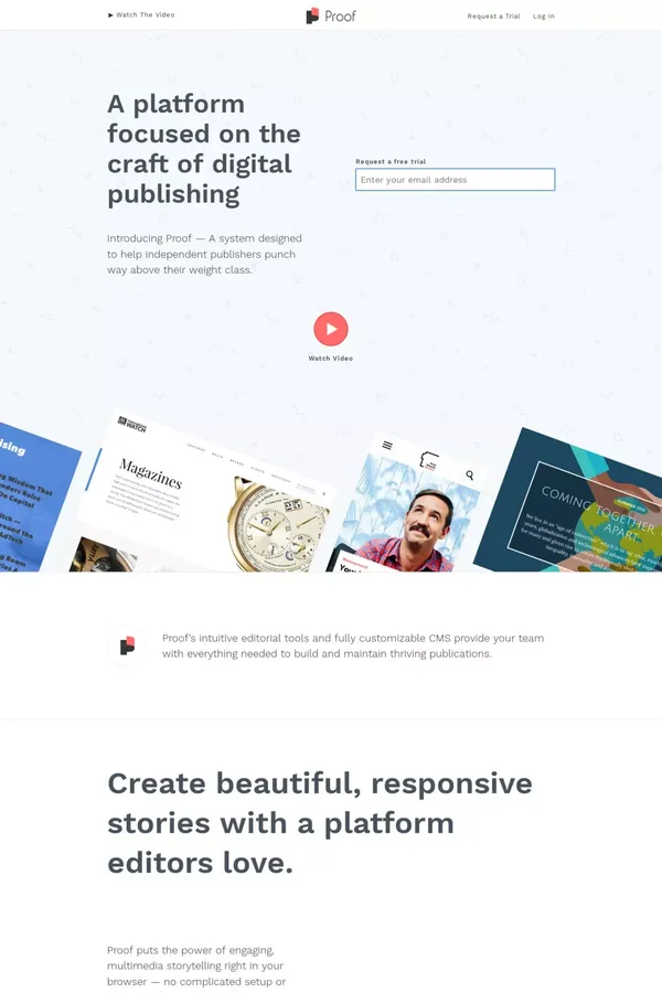Proof - Landing design inspiration