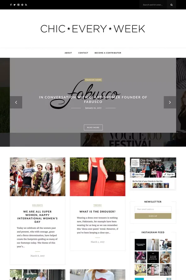 Affordable solutions to stay Chic Every Week - Blog design inspiration