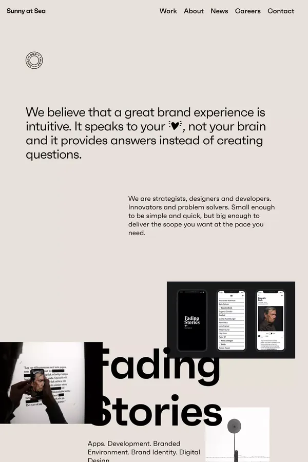 Design and Technology Agency | Sunny at Sea - Portfolio design inspiration