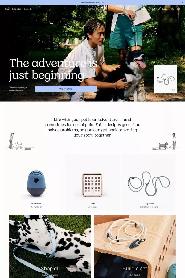 Fable | Adventure awaits - Ecommerce design inspiration