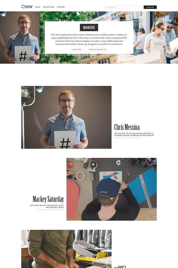 Makers - Blog design inspiration