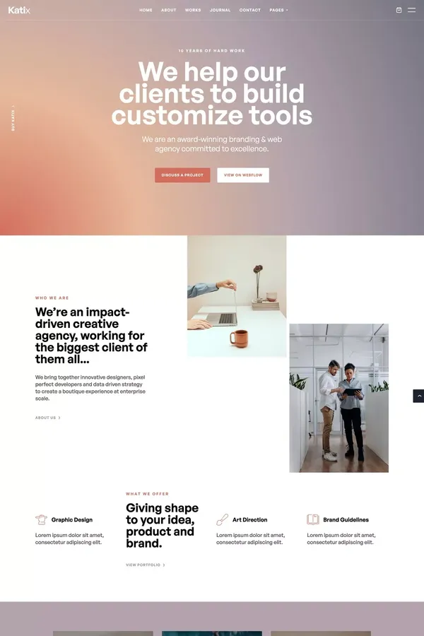 Katix - Agency Webflow Template - Template design inspiration