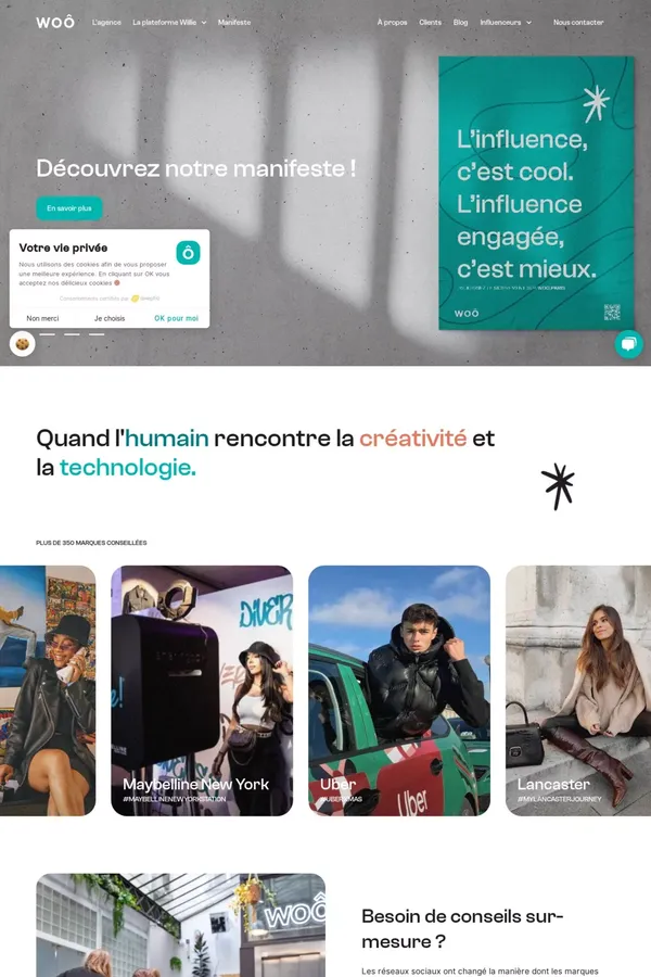 WOÔ - Agence & Plateforme Influence Marketing - website design inspiration