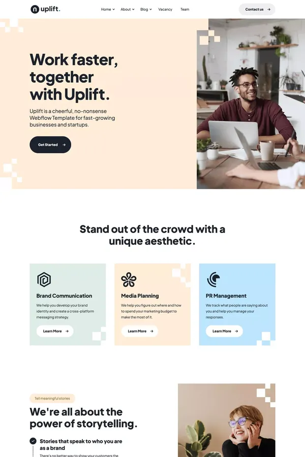 Uplift - UI Kit Webflow Template - Template design inspiration