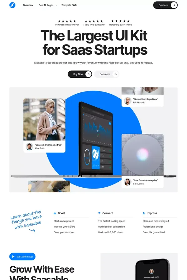 Saasable - SaaS Webflow Template - Template design inspiration