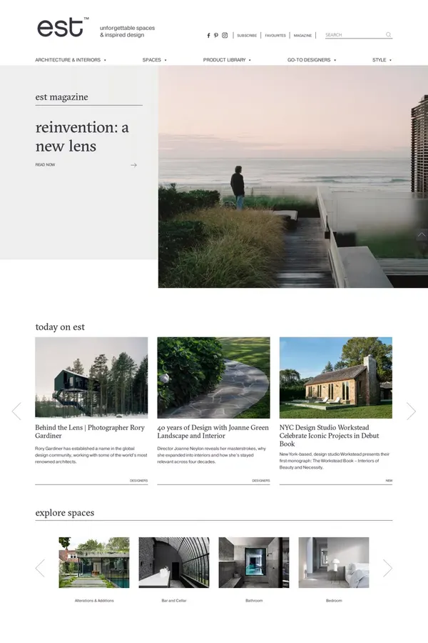 est living | unforgettable spaces | designers | architecture and interiors - Blog design inspiration