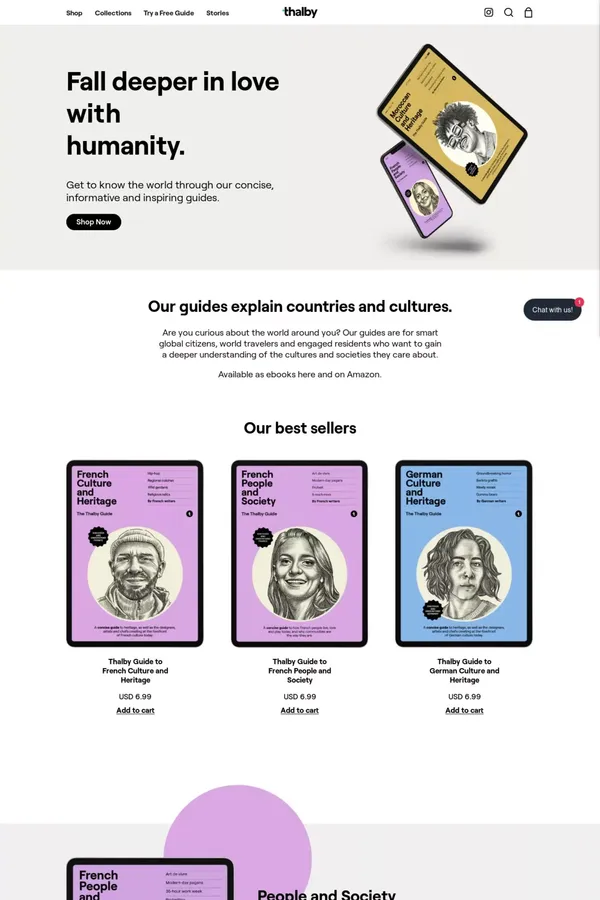 Thalby Guides | Travel and culture guides for global citizens - Ecommerce design inspiration