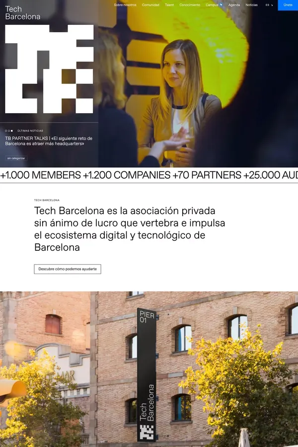 Tech Barcelona | Empowering Barcelona’s digital & tech ecosystem - Landing design inspiration